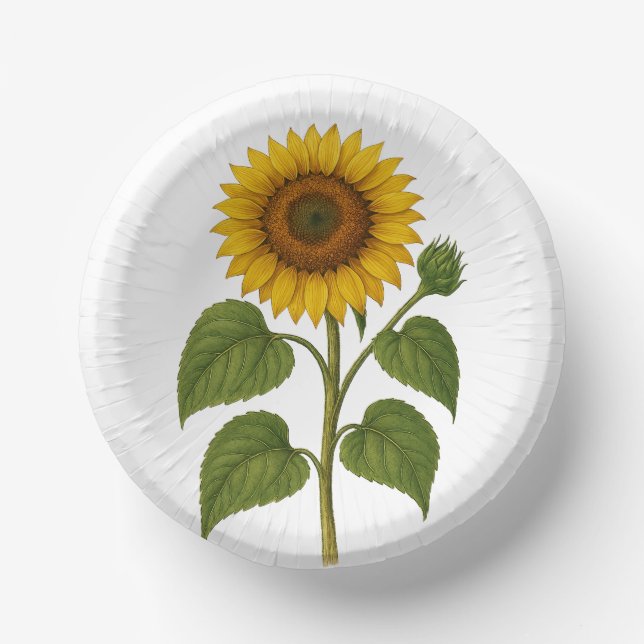 Cuencos De Papel Girasol Vintage (Anverso)
