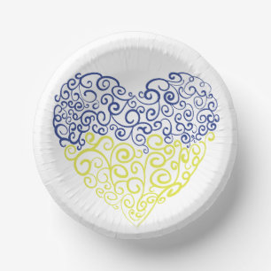 Cuencos De Papel Giro espiral mehandi corazón Colores de la bandera