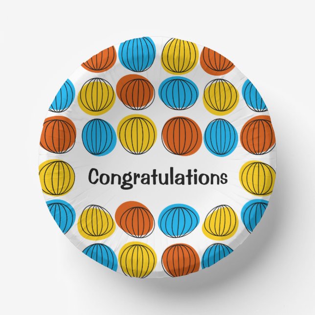 Cuencos De Papel Globe Multi Felicitaciones (Anverso)