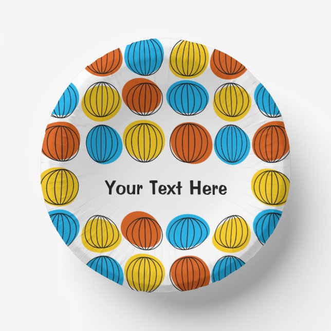 Cuencos De Papel Globe Multi Text (Anverso)