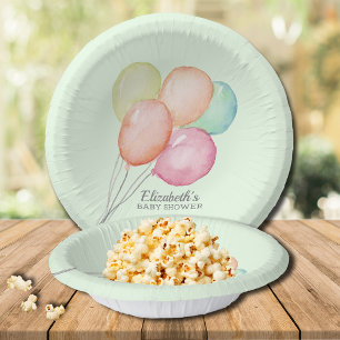 Cuencos De Papel Globos de color de agua Baby Shower Unisex