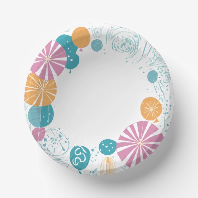 Cuencos De Papel globos y estrellas (Anverso)