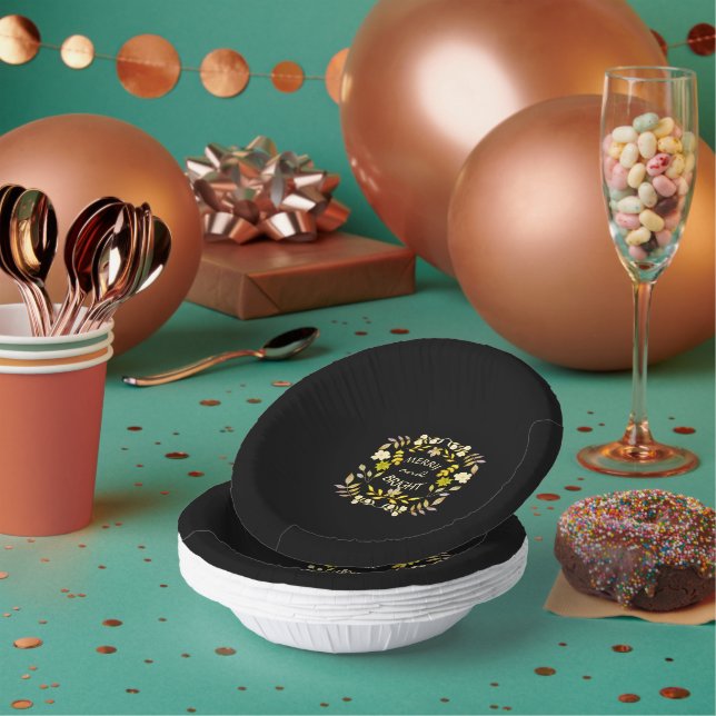 Cuencos De Papel GOLDEN MERRY Y BRIGHT personalizado (Multi)