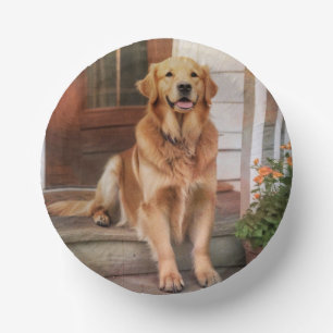 Cuencos De Papel Golden Retriever