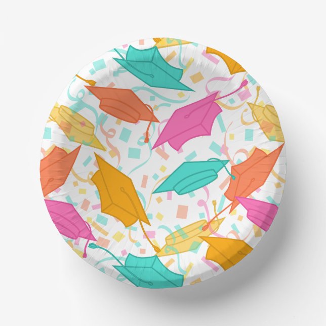 Cuencos De Papel Gorra de graduación Toss (Tropical) (Anverso)