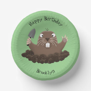 Cuencos De Papel Gracioso gopher digging personalizado ilustracion
