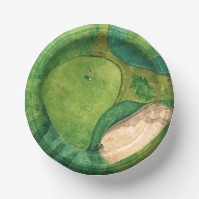 Cuencos De Papel Green de Putting del Campo de Golf  (Anverso)