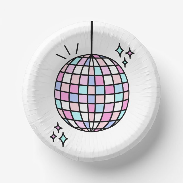 Cuencos De Papel Groovy Disco Ball (Anverso)