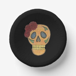 Cuencos De Papel Halloween Skull Día Gótico de los Muertos