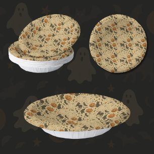 Cuencos De Papel Halloween Vintage Autumn Ghosts & Black Cats