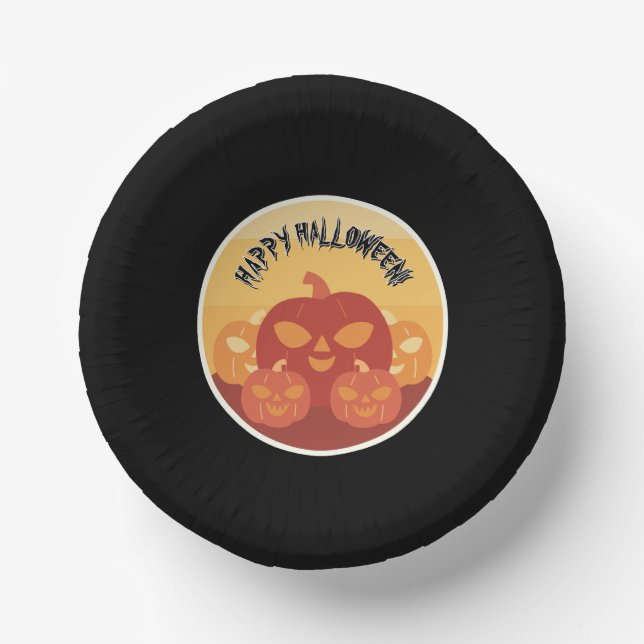 Cuencos De Papel Happy Halloween! Pumpkins Paper Bowls (Anverso)