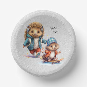 Cuencos De Papel Happy Hedgehog Watercolor Paper Bowl