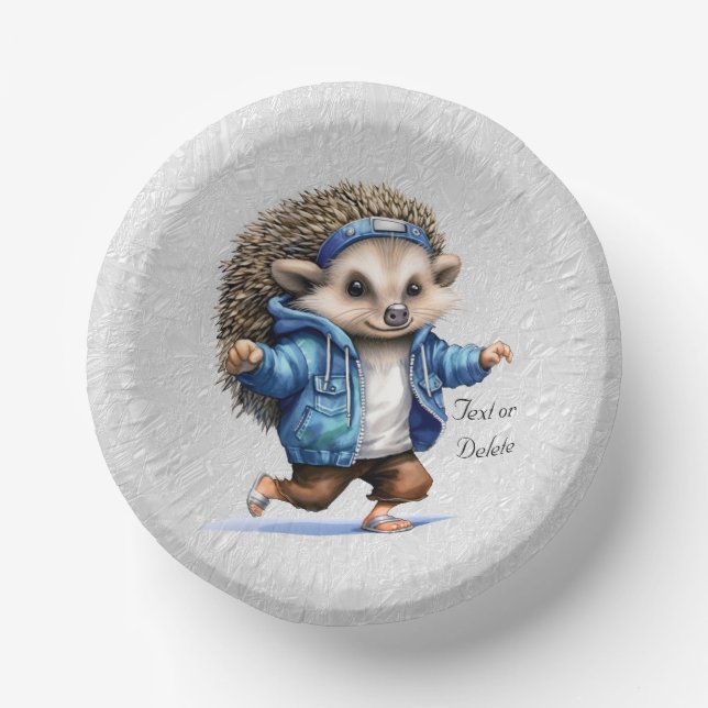 Cuencos De Papel Happy Hedgehog Watercolor Paper Bowl (Anverso)