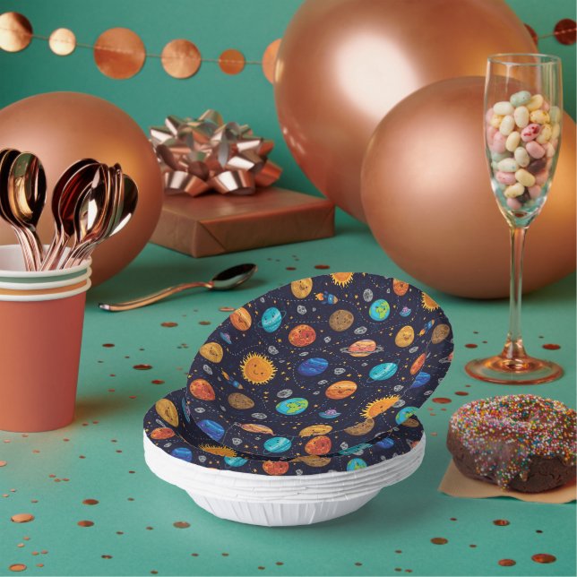 Cuencos De Papel Happy Planets Paper Bowls (Multi)