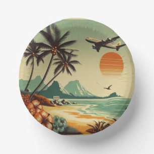 Cuencos De Papel Hawai vintage/Tropical