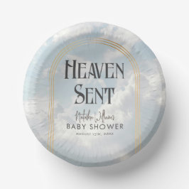 Cuencos De Papel Heaven Sent Clouds Sky Boho Arch Baby Shower