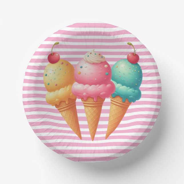Cuencos De Papel Helado colorido (Anverso)