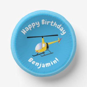 Cuencos De Papel Helicóptero de personalizado alegre amarillo lindo