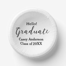 Cuencos De Papel Hello graduate class of 20XX name congrats stylish