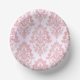 Cuencos De Papel Hermoso en rosa patrón victoriano de damasco con a