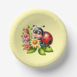 Cuencos De Papel Hermoso insecto de ladybug lindo