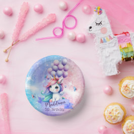 Cuencos De Papel Hermoso unicornio con placas de Fiesta de papel de