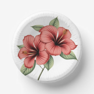 Cuencos De Papel Hibisco Vintage