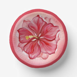 Cuencos De Papel Hibiscus & lace RED