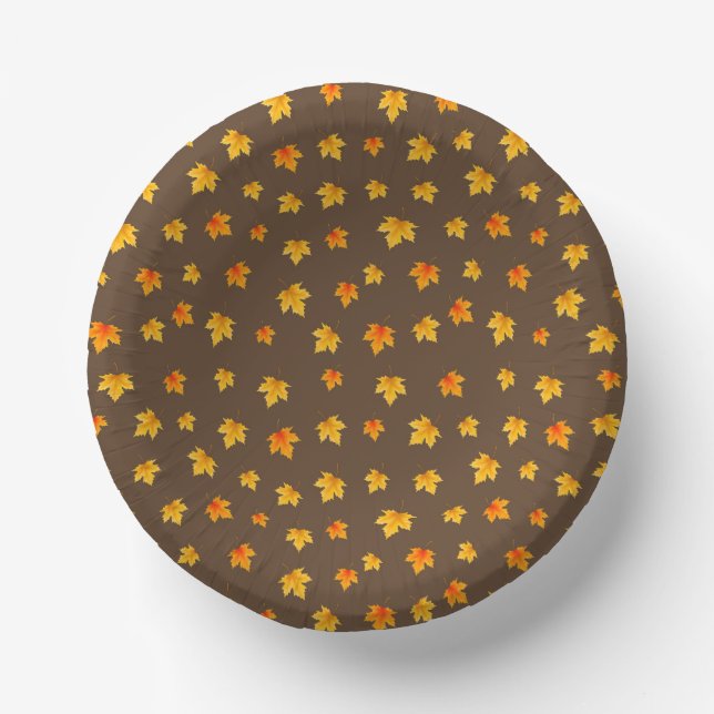 Cuencos De Papel Hojas de arce de otoño (Anverso)