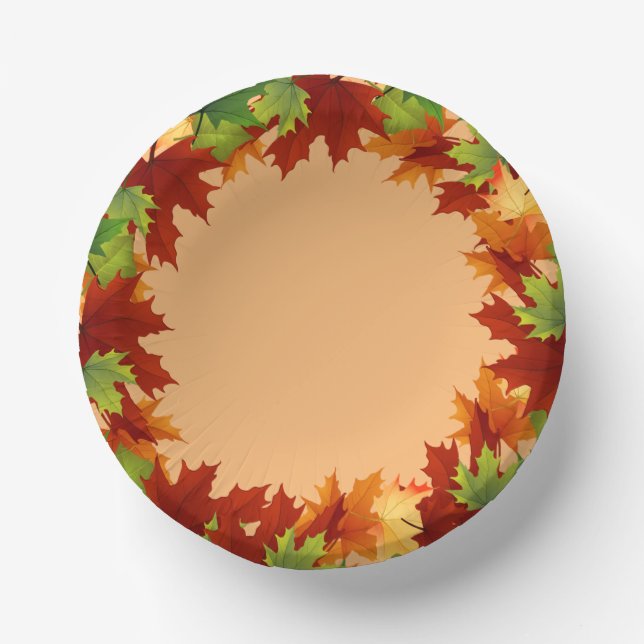 Cuencos De Papel Hojas de otoño (Anverso)