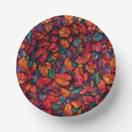 Cuencos De Papel Hojas de otoño vibrantes