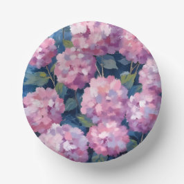 Cuencos De Papel Hortensias Florales Rosa Claro