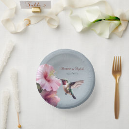 Cuencos De Papel Hummingbird e Hibiscus | Boda azul