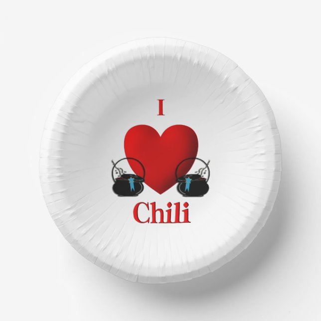 Cuencos De Papel I Heart Chili (Anverso)