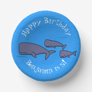 Cuencos De Papel Ilustracion de ballenas personalizados migratorias
