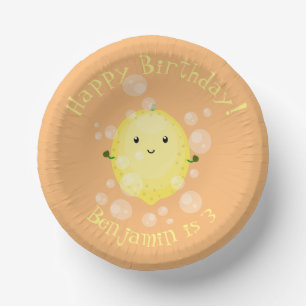 Cuencos De Papel Ilustracion de burbujas de personalizado de limón