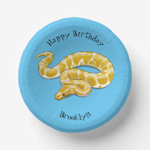 Cuencos De Papel ilustración de dibujos animados de serpiente pitón