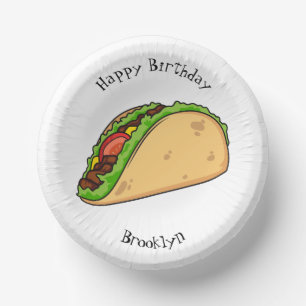 Cuencos De Papel ilustración de dibujos animados de taco