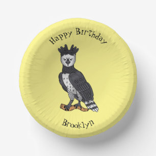 Cuencos De Papel Ilustracion de Harpy Eagle personalizado