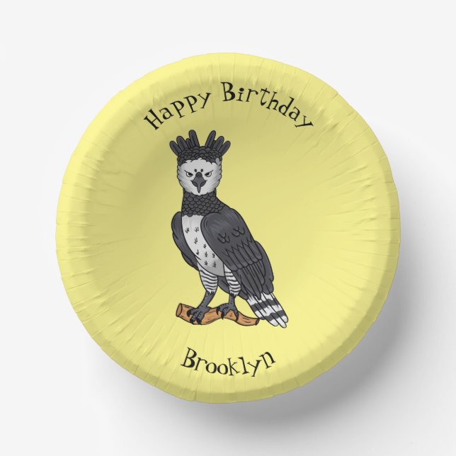 Cuencos De Papel Ilustracion de Harpy Eagle personalizado (Anverso)