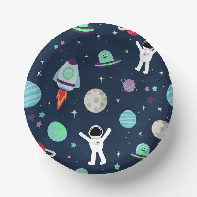 Cuencos De Papel Ilustracion de patrón de espacio (Anverso)