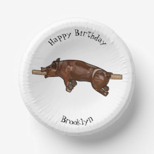 Cuencos De Papel Ilustracion de personalizado asado de cerdo / cerd