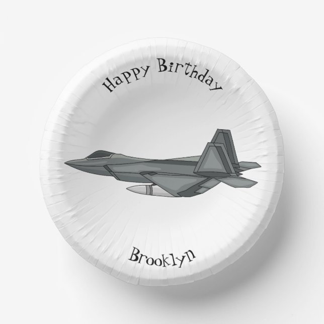 Cuencos De Papel Ilustracion de personalizado de aviones de combate (Anverso)