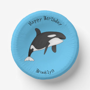 Cuencos De Papel Ilustracion de personalizado de ballenas asesina