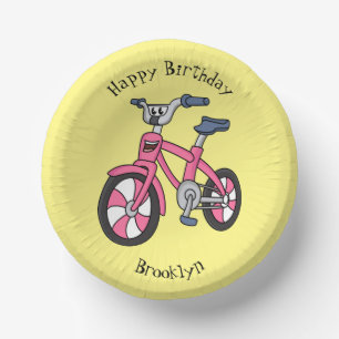 Cuencos De Papel Ilustracion de personalizado de bicicleta de niños