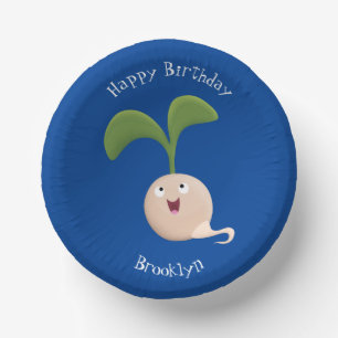 Cuencos De Papel Ilustracion de personalizado de brote de semillas
