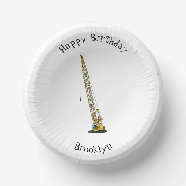 Cuencos De Papel Ilustracion de personalizado de excavadora Draglin (Anverso)