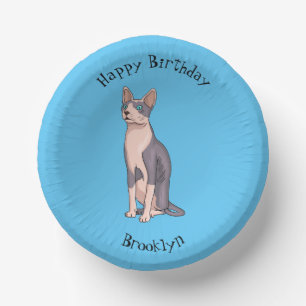 Cuencos De Papel Ilustracion de personalizado de gatos Sfinx