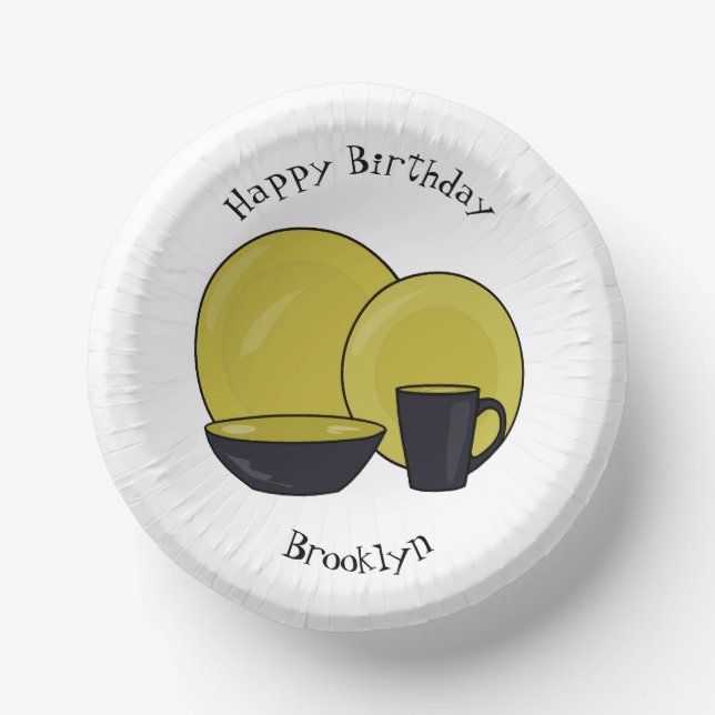 Cuencos De Papel Ilustracion de personalizado de juego de mesa (Anverso)