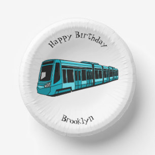 Cuencos De Papel Ilustracion de personalizado de locomotora eléctri
